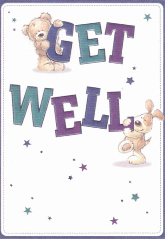 This get well card is an inspired celebration of encouragement, illustrated with a lovable bear and an endearing puppy, both helping to send warm wishes across South Woodford. Playful, twinkling stars dance here and there-almost as if the card breathes out good cheer along the leafy avenues of the area. The typography, oversized and confetti-bright in purples and aquas, roots the scene in cheerful reassurance, while the fluffy texture of the bear and the velveteen softness of the puppy invite an almost tactile sense of comfort. The pristine background echoes the clean, spacious feeling of a freshly opened florist shop on High Road, sunlight streaming onto sparkling petals. Like composing a bouquet designed to lift someone's spirits, every element here is arranged with care-a harmonious blend of innocence and hope. Sending this card, perhaps alongside a hand-delivered floral arrangement from Flowers South Woodford, offers a duo of heartwarming gestures certain to uplift anyone recuperating in the local community. Its lightness and gentle mood make it a fitting companion for anyone needing encouragement, young or old.